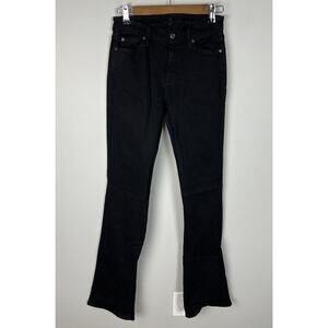 7 For All Mankind Midrise Bootcut Black Denim Jeans Size 27 Stretch Women’s